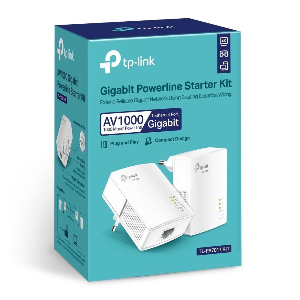 Miniatuur van TP-LINK AV1000 Powerline adapter 1 GBps per 2 stuks (TL-PA7017 KIT)
