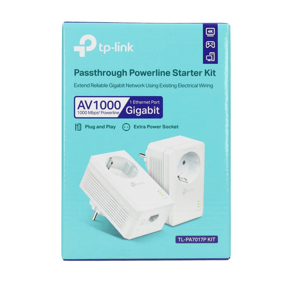Miniatuur van TP-LINK AV1000 passthrough Powerline starterset per 2 stuks (TL-PA7017P KIT)