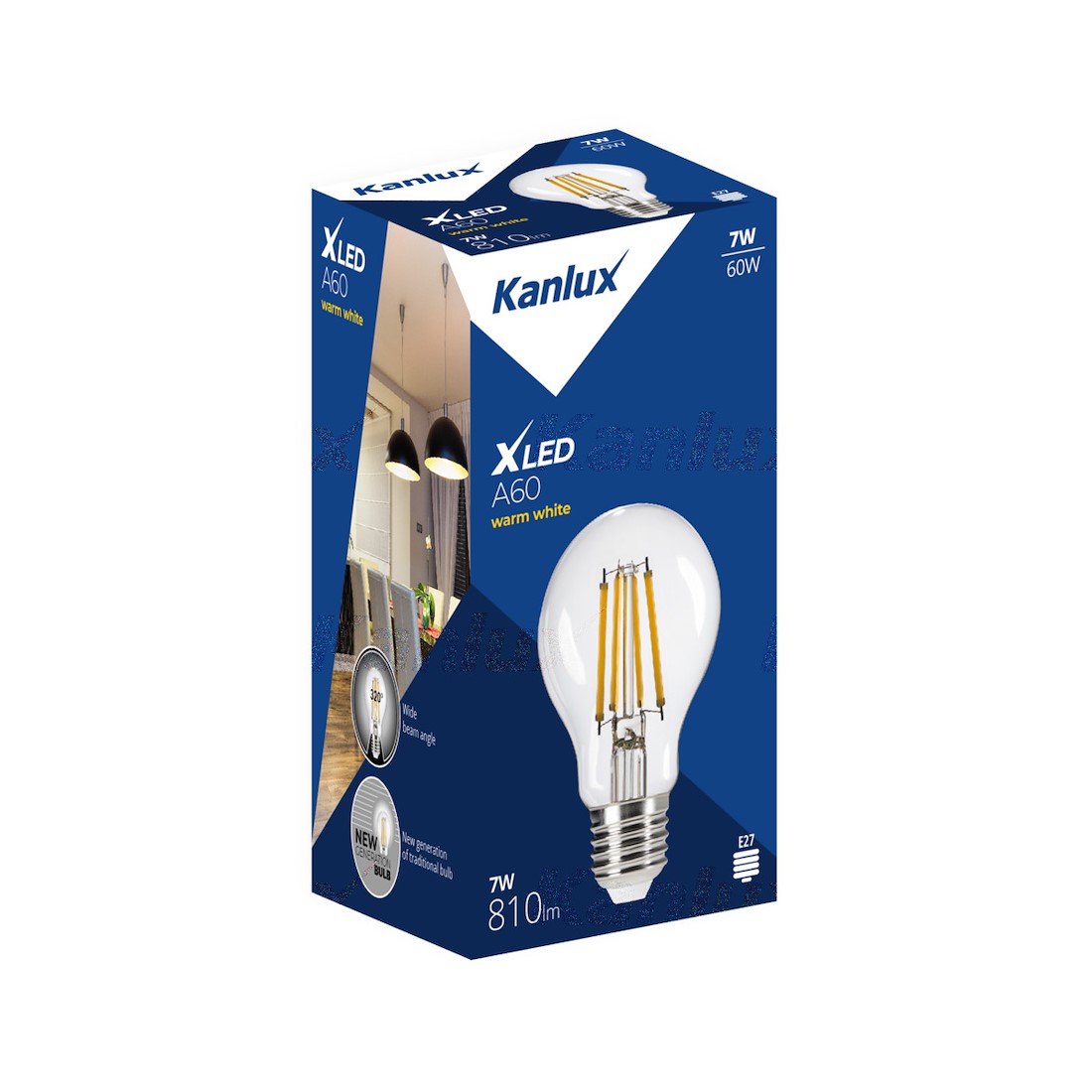 Miniatuur van Kanlux LED lamp filiament peer E27 7W 810lm warm wit 2700k (29601)