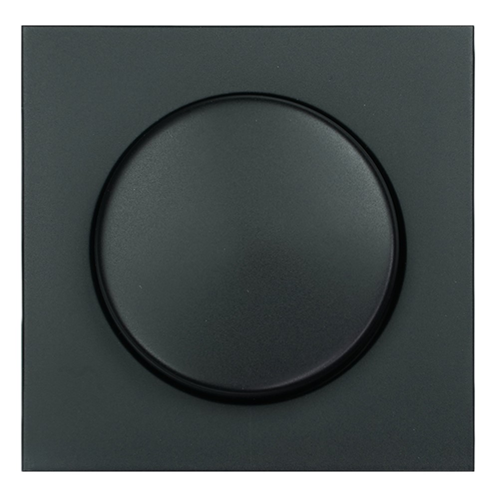 Miniatuur van EMhub Quadro55 (by Kopp) centraalplaat met knop tbv draaidimmer - zwart mat (4088087)