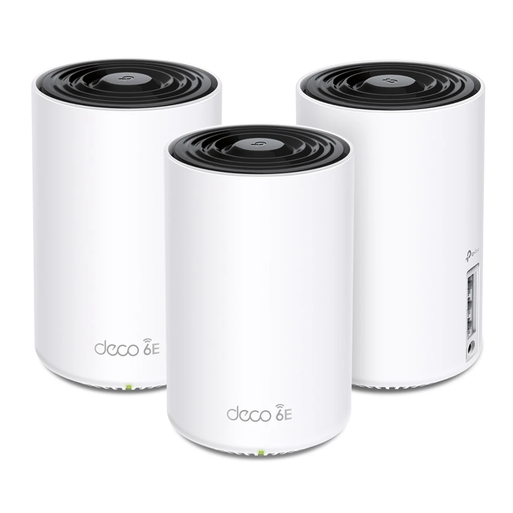 Miniatuur van TP-LINK mesh WiFi router 574Mbps op 2,4GHz + 2400Mbps op 5GHz en 2402Mbps op 6 GHz-band - per 3 stuks (Deco XE75 3-pack)