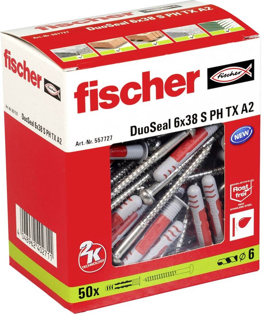 Miniatuur van Fischer DuoSeal plug 6x38 A2 - per 50 stuks (557727)