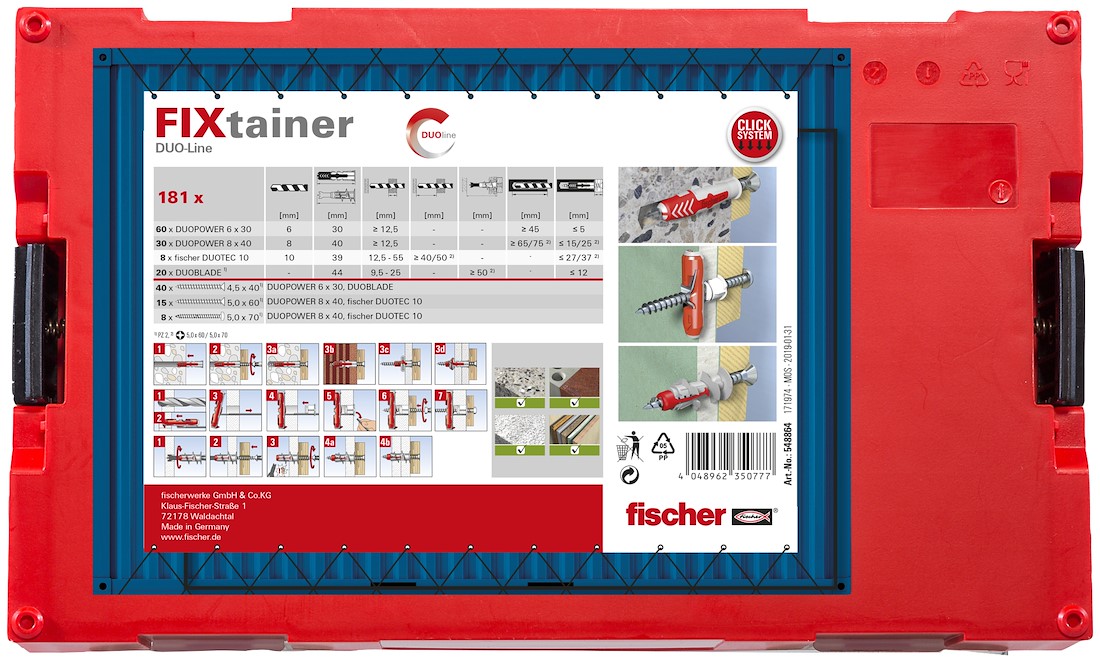 Miniatuur van Fischer FixTainer DuoLine pluggen (181-delig) (548864)