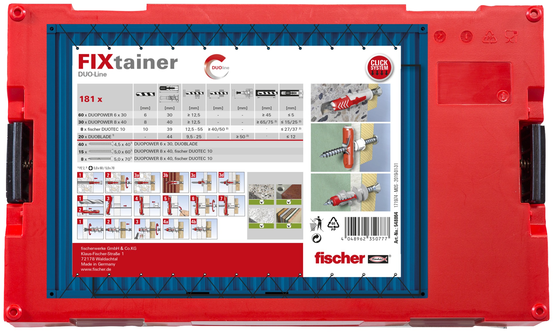Miniatuur van Fischer FixTainer DuoLine pluggen (181-delig) (548864)