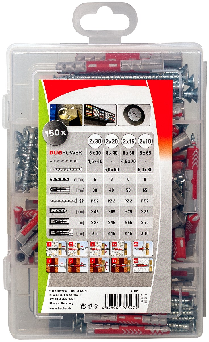 Miniatuur van Fischer Profi-Box DuoPower pluggen kort en lang met schroeven (541109)