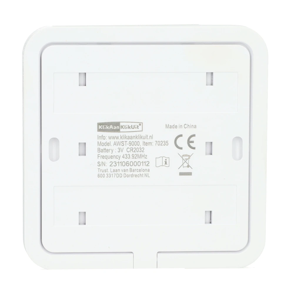 Miniatuur van KLIKAANKLIKUIT draadloze wandschakelaar enkelvoudig/dubbel - AWST-9000 wit (70235)
