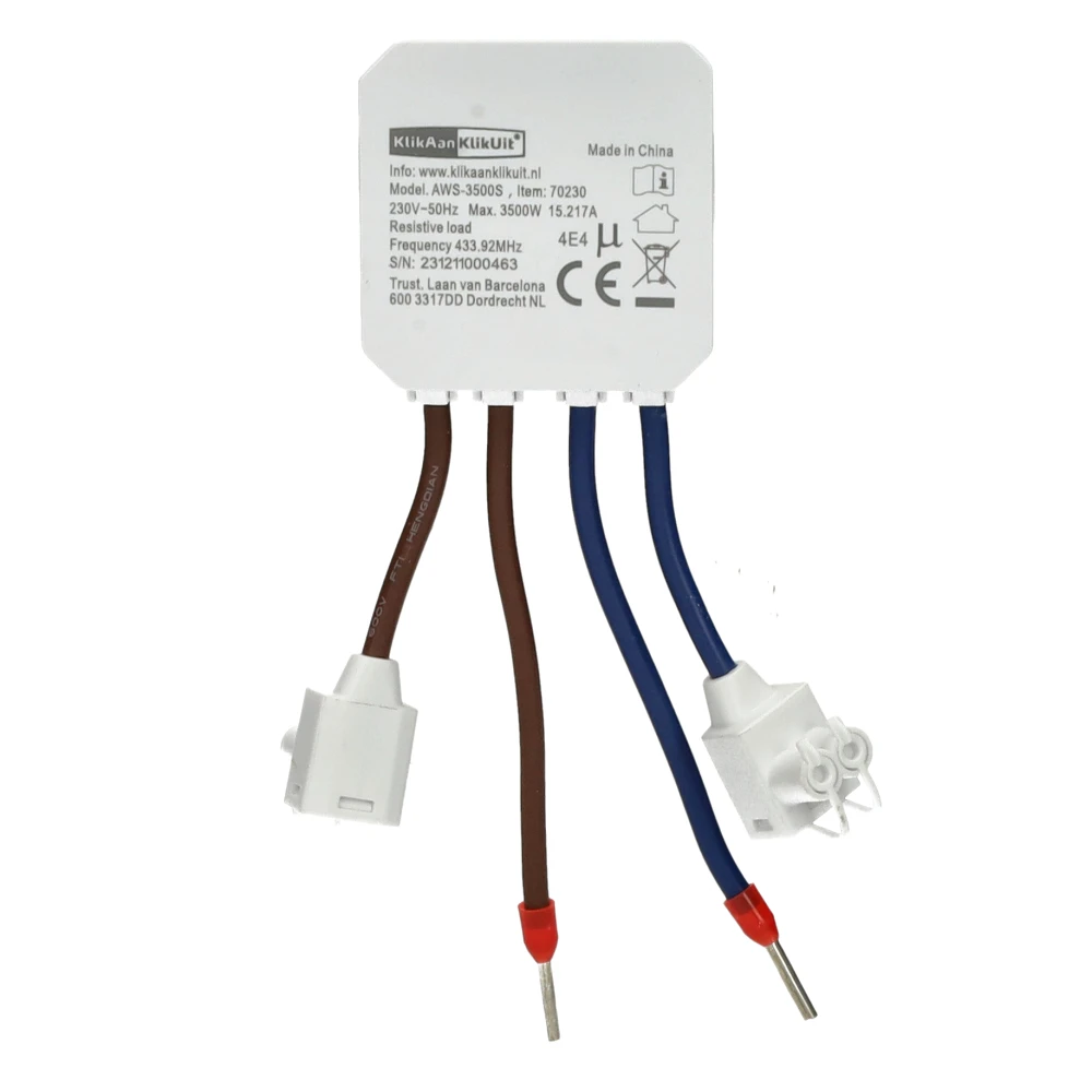 Miniatuur van KLIKAANKLIKUIT mini-inbouwschakelaar voor stopcontact - AWS-3500S (70230)