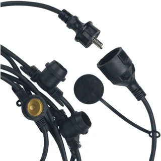 Miniatuur van Bailey lichtsnoer 50 fittingen E27 2x1,5 mm2 50 meter IP44 - zwart (142611)
