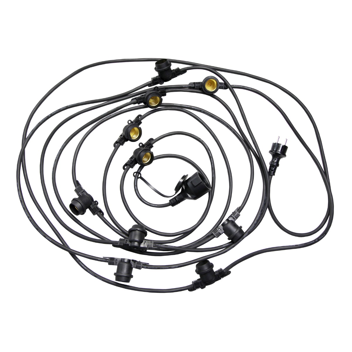 Miniatuur van Bailey lichtsnoer 10 fittingen E27 2x1,5 mm2 10 meter IP44 - zwart (141336)