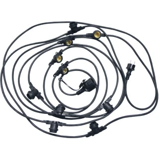 Miniatuur van Bailey lichtsnoer 10 fittingen E27 2x1,5 mm2 5 meter IP44 - zwart (141954)