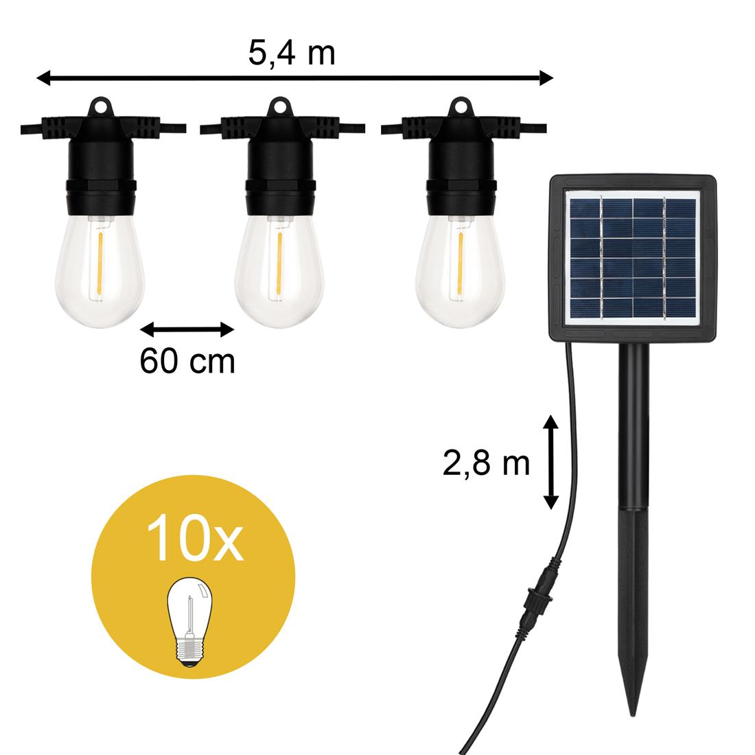 Miniatuur van Bailey solar lichtsnoer 10 lampen 8,2 meter IP44 - zwart (145439)