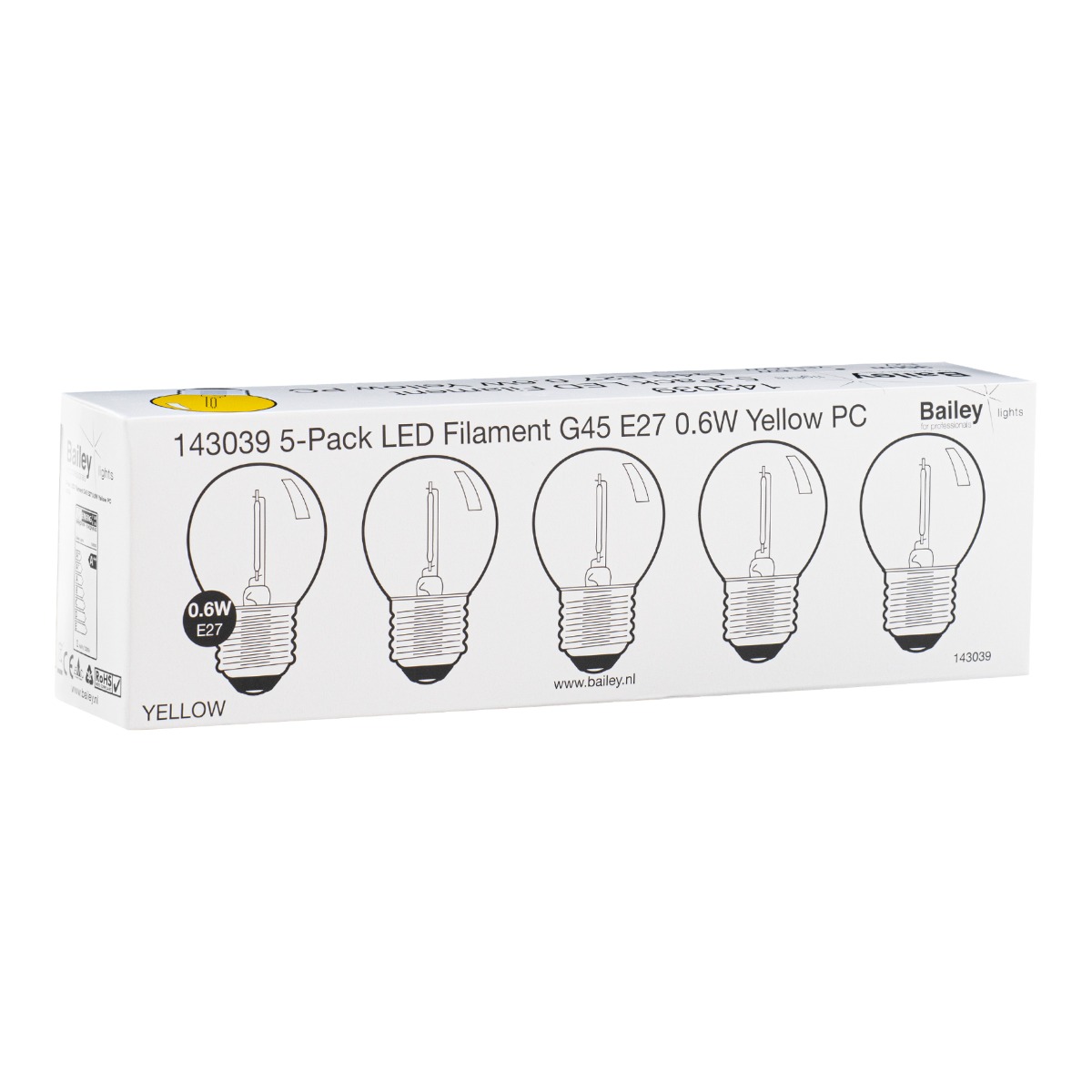 Miniatuur van Bailey LED kogel E27 geel 0,6W 35lm IP44 ecopack (143039)