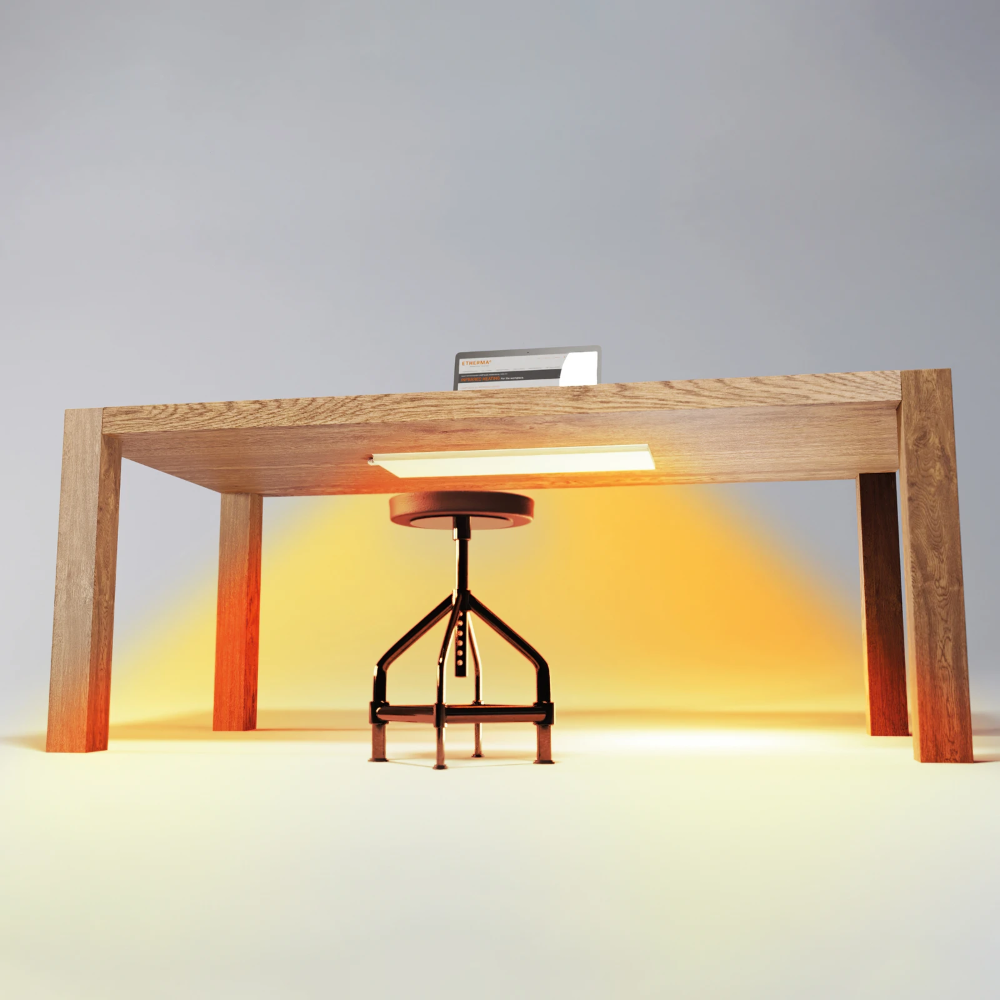 Miniatuur van ETHERMA bureauverwarming Wit 80W aansluitsnoer 2m met dimmer + timer (41204)