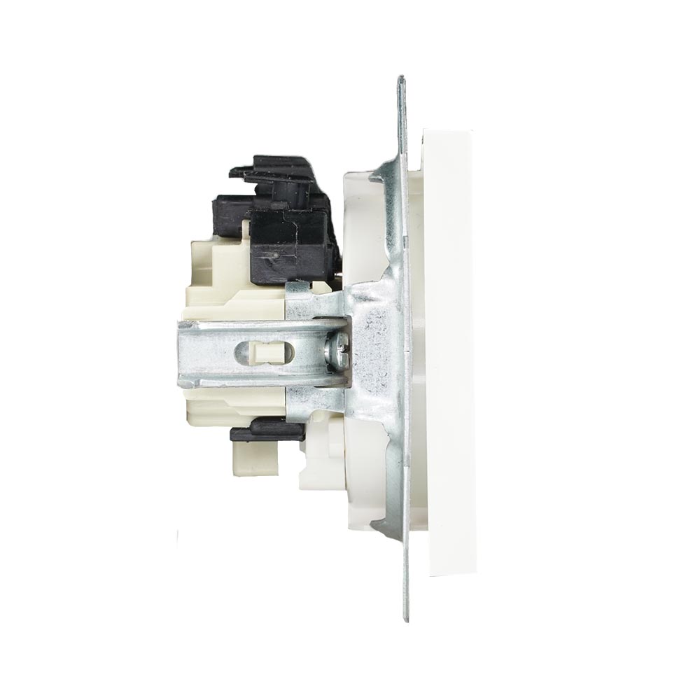 Miniatuur van EMhub Quadro55 (by Kopp) wandcontactdoos 1-voudig penaarde met shutter - helder wit (4088013)
