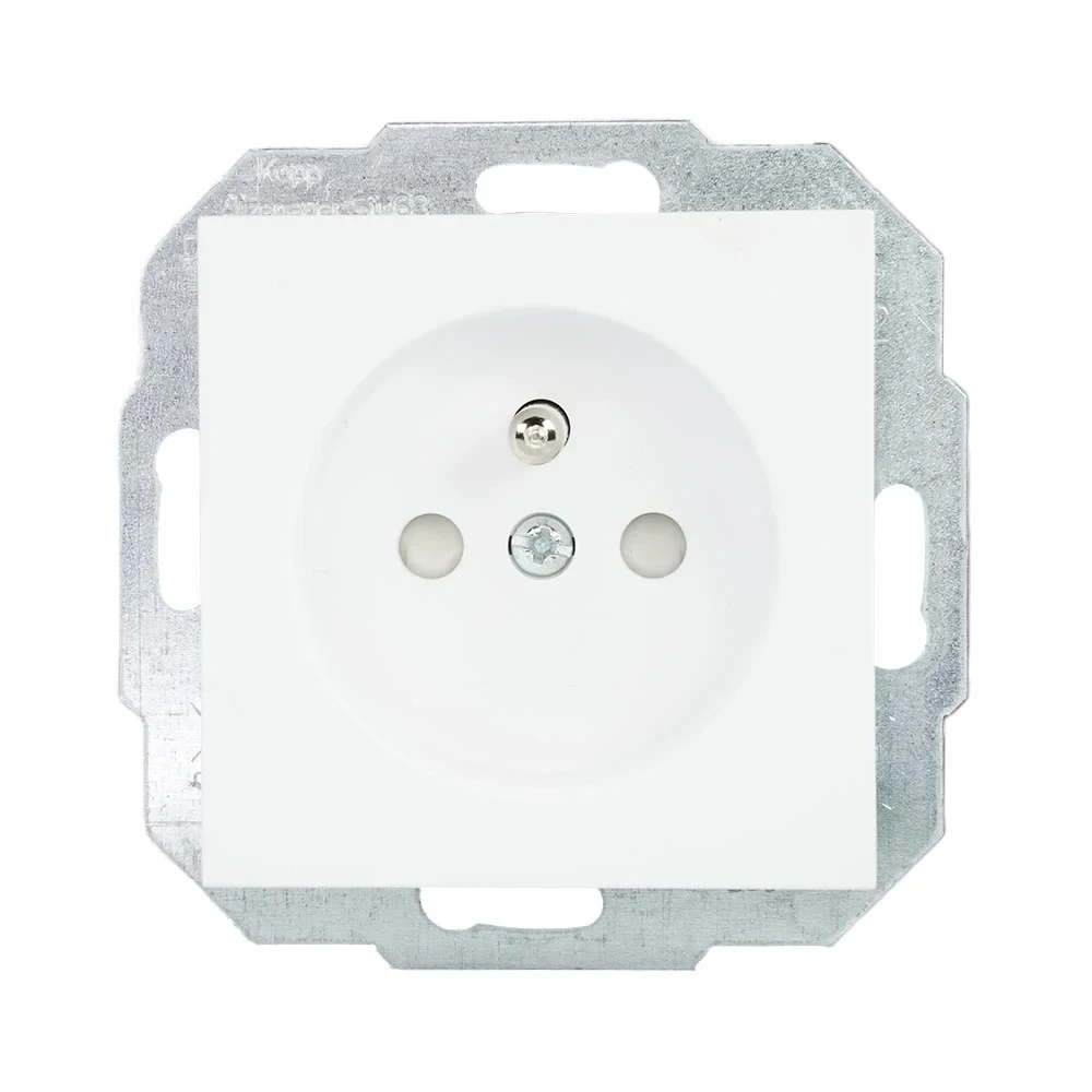 Miniatuur van EMhub Quadro55 (by Kopp) wandcontactdoos 1-voudig penaarde met shutter - mat-wit (4088053)