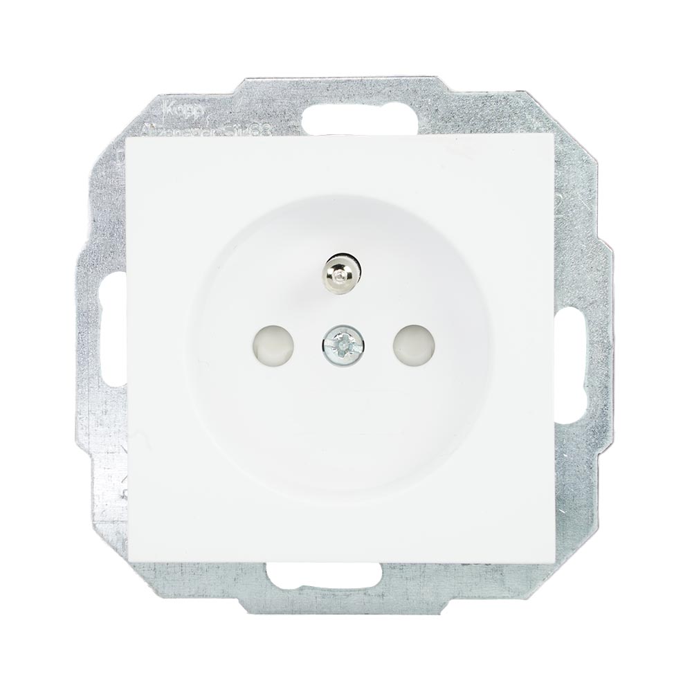 Miniatuur van EMhub Quadro55 (by Kopp) wandcontactdoos 1-voudig penaarde met shutter - mat-wit (4088053)