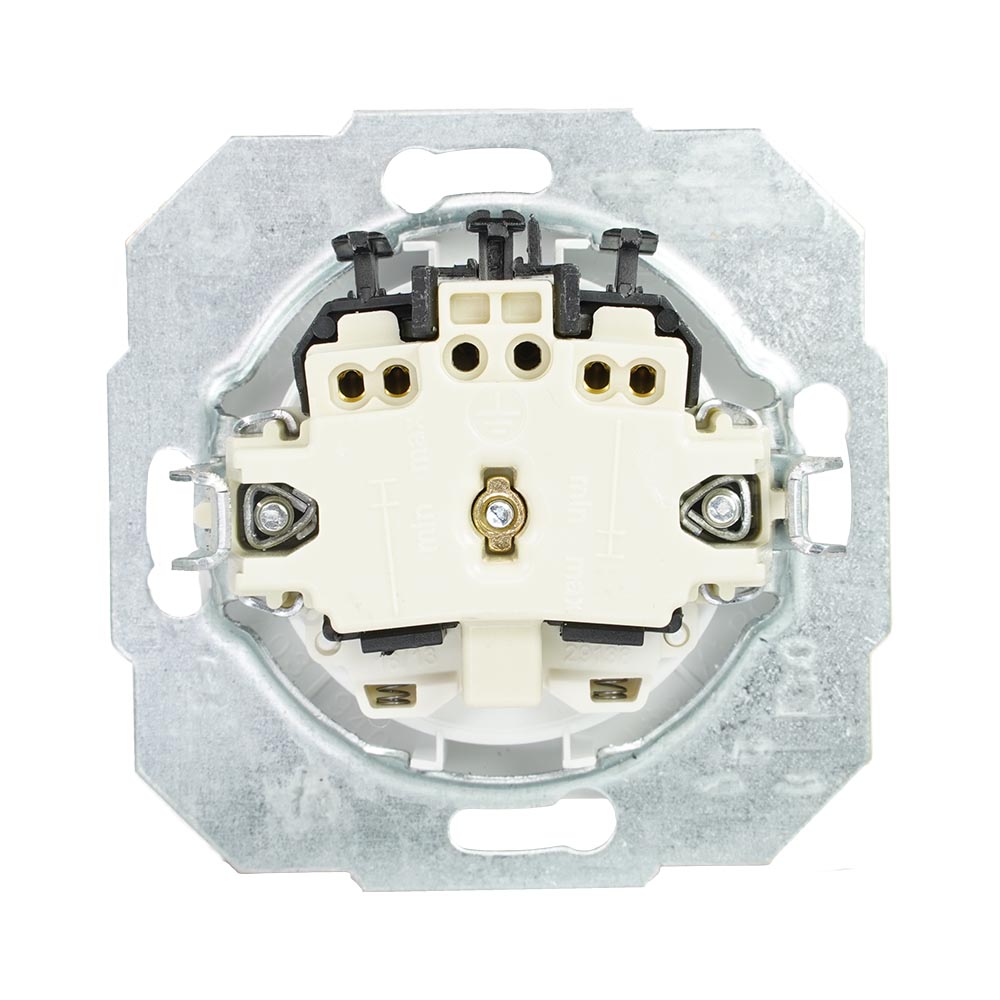 Miniatuur van EMhub Quadro55 (by Kopp) wandcontactdoos 1-voudig penaarde met shutter - mat-wit (4088053)