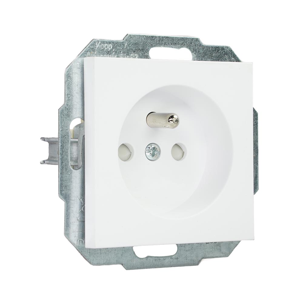 Miniatuur van EMhub Quadro55 (by Kopp) wandcontactdoos 1-voudig penaarde met shutter - mat-wit (4088053)