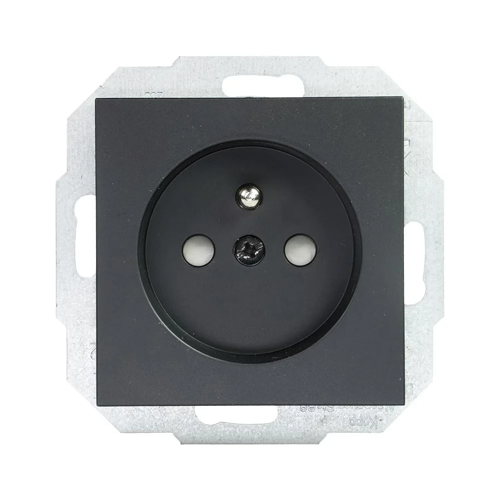 Miniatuur van EMhub Quadro55 (by Kopp) wandcontactdoos 1-voudig penaarde met shutter - mat-zwart (4088093)