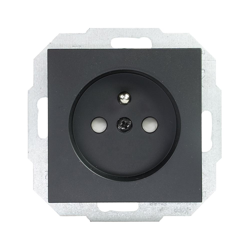 Miniatuur van EMhub Quadro55 (by Kopp) wandcontactdoos 1-voudig penaarde met shutter - mat-zwart (4088093)