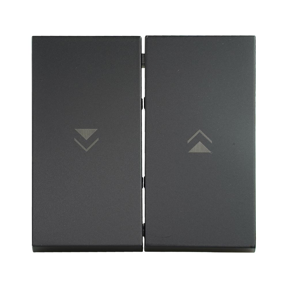 Miniatuur van EMhub Quadro55 (by Kopp) bedieningswip dubbel met pijlen opdruk, met bevestigingsplaat - mat-zwart (4088094)