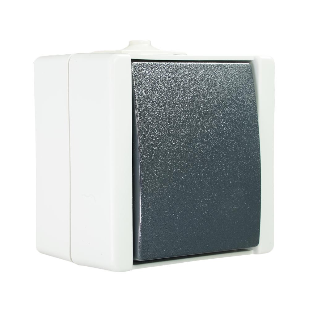 Miniatuur van EMhub Aquadro wisselschakelaar 10A IP44 - grijs (4088112)