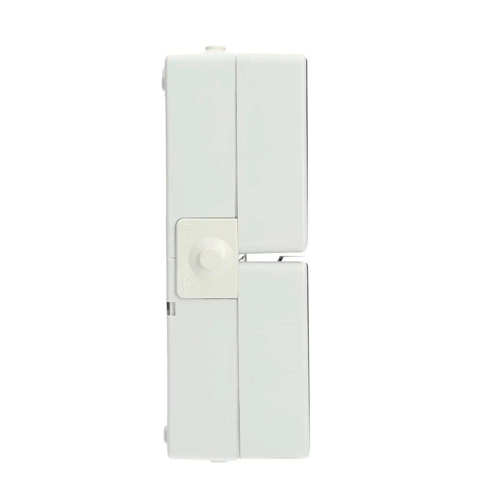 Miniatuur van EMhub Aquadro stopcontact 2-voudig met penaarde en shutter spatwaterdicht IP44 verticaal - grijs (4088119)