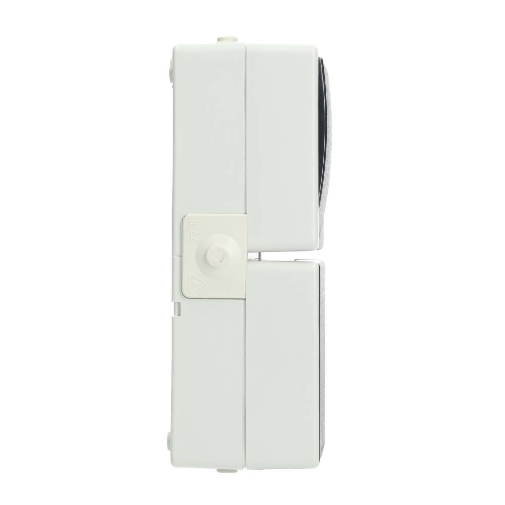 Miniatuur van EMhub Aquadro combinatie stopcontact met penaarde en shutter en wisselschakelaar spatwaterdicht IP44 verticaal - grijs (4088121)