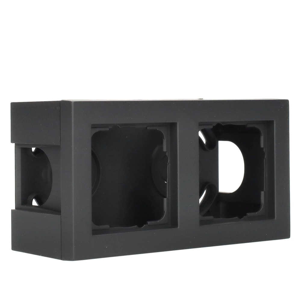 Miniatuur van Gira opbouwbehuizing, compleet met afdekplaat en adapter K/P25 2-voudig zwart (106209)