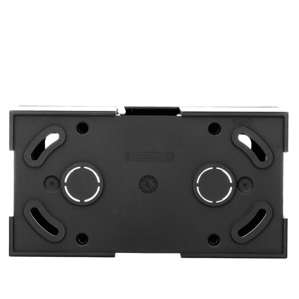 Miniatuur van Gira opbouwbehuizing, compleet met afdekplaat en adapter K/P25 2-voudig zwart (106209)