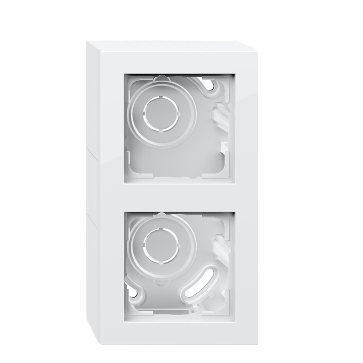 Miniatuur van Gira opbouwbehuizing, compleet met afdekraam en adapter K/P25 2-voudig wit (105229)