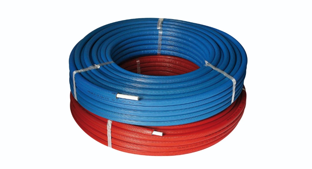 Miniatuur van Henco meerlagenbuis met isolatie 10mm rood alupex systeembuis 26mm x 3,0mm - op rol 25 meter (25-ISO9-26-RO)
