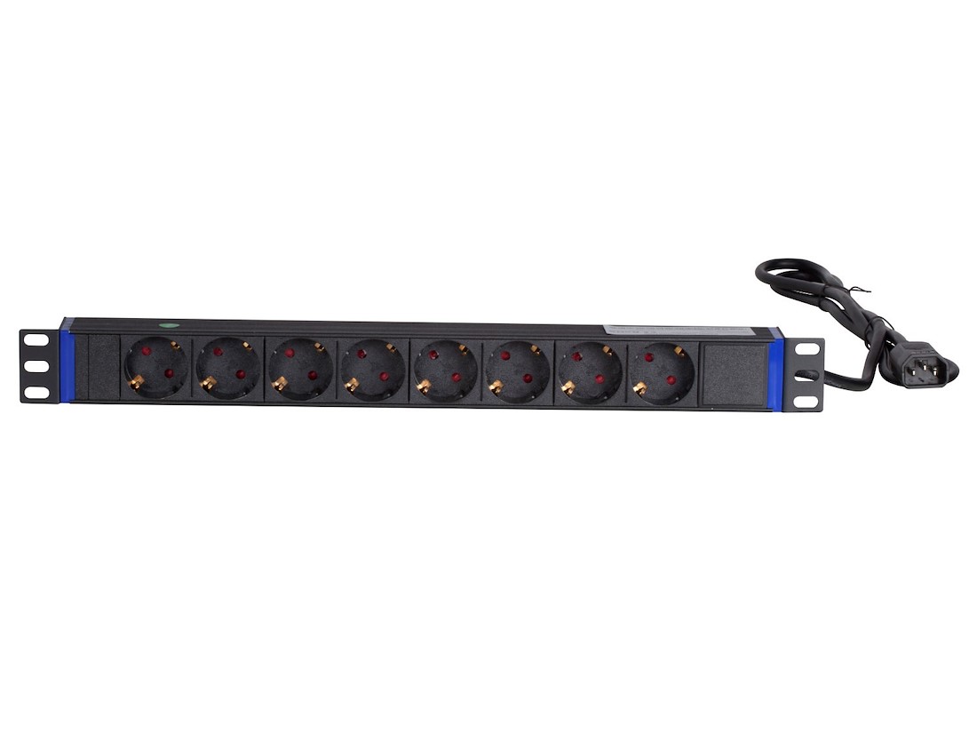 Miniatuur van 19 inch 8-voudige stekkerdoos met C14 stekker - zwart (DS-8PDU-C14)