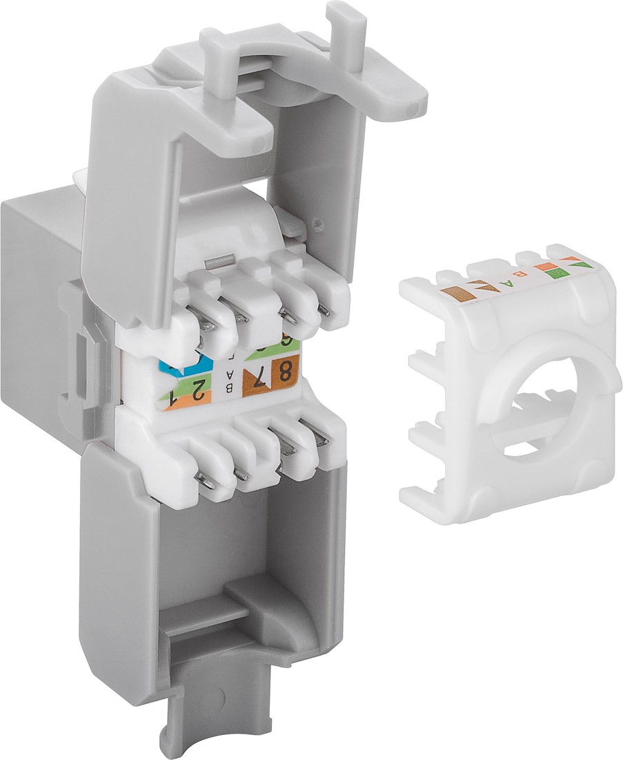 Miniatuur van CAT6a UTP Keystone Connector - Toolless - Grijs (DS-KC-UTP6A-TL-2)