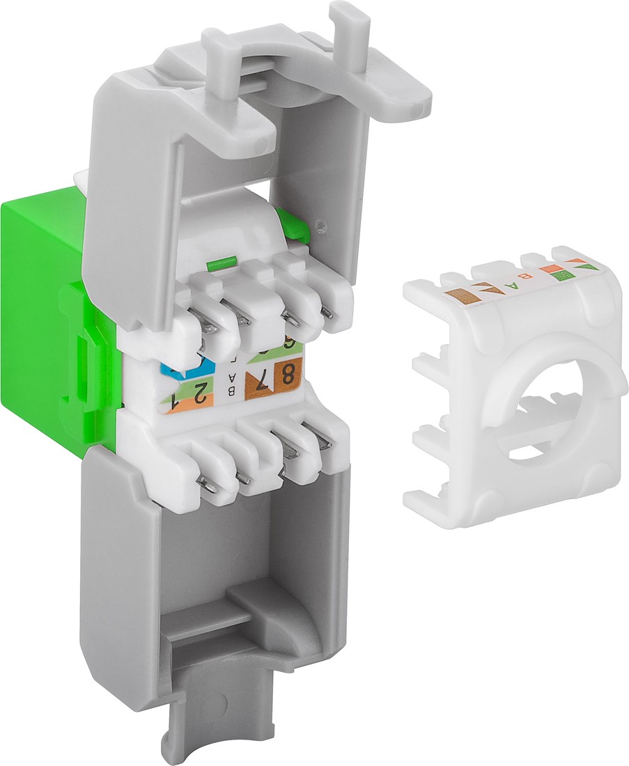 Miniatuur van CAT6a UTP Keystone Connector - Toolless - Groen (DS-KC-UTP6A-TL-3)