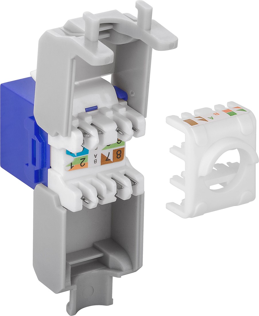 Miniatuur van CAT6a UTP Keystone Connector - Toolless - Blauw (DS-KC-UTP6A-TL-4)