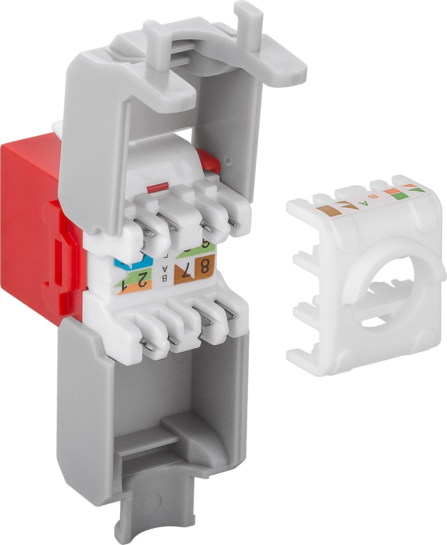 Miniatuur van CAT6a UTP Keystone Connector - Toolless - Rood (DS-KC-UTP6A-TL-5)