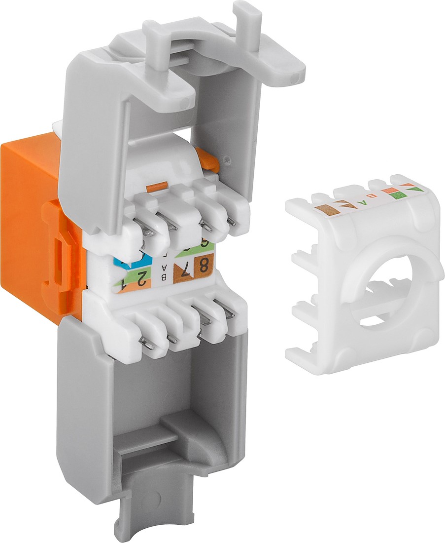 Miniatuur van CAT6a UTP Keystone Connector - Toolless - Oranje (DS-KC-UTP6A-TL-6)