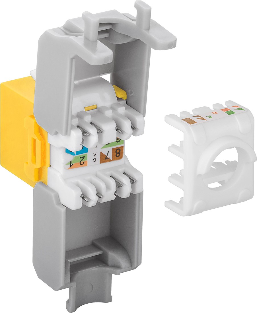 Miniatuur van CAT6a UTP Keystone Connector - Toolless - Geel (DS-KC-UTP6A-TL-7)