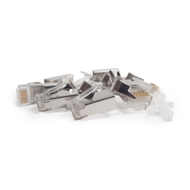 Miniatuur van RJ45 connector CAT6 shielded - alleen voor soepele kern - per 10 stuks (DC-RJ45-FTP6-10)