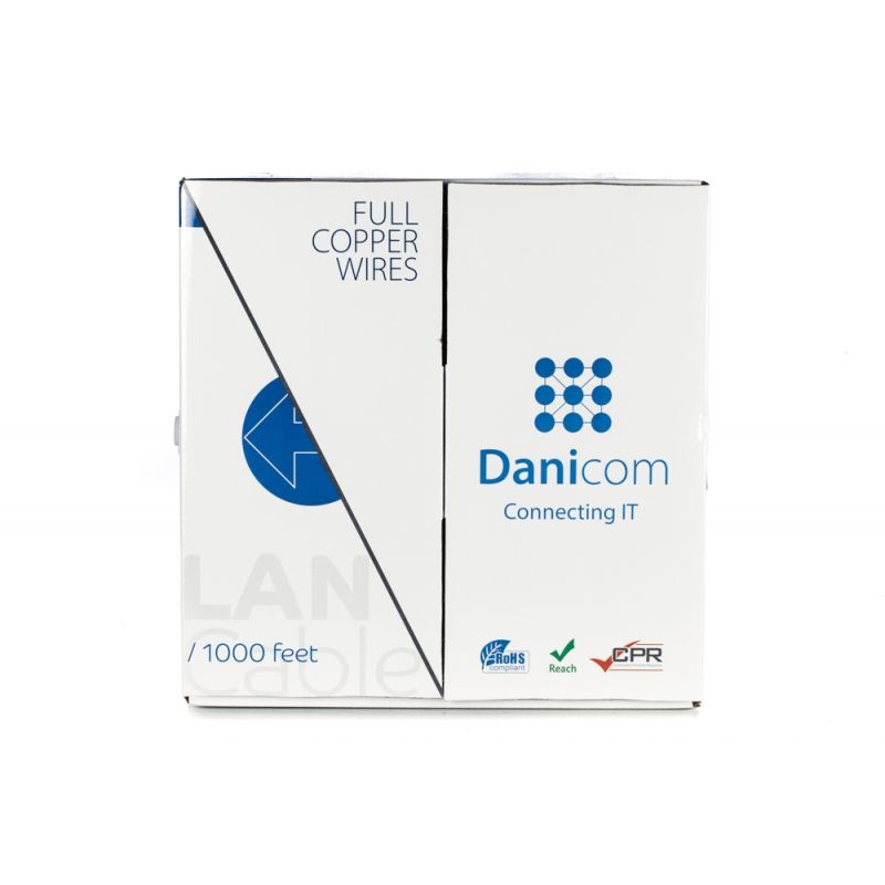 Miniatuur van Danicom CAT6 U/UTP kabel stug LSZH rol van 305 meter - blauw (DC-UTP6-305S-ECA)