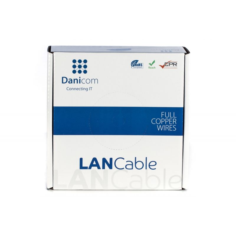 Miniatuur van Danicom CAT6a S/FTP kabel soepel PVC rol van 50 meter - grijs (DC-SFTP6A-50-FCA)