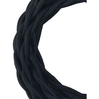 Miniatuur van Bailey textielsnoer 3 meter 2x0.75 mm2 - zwart gedraaid (140308)