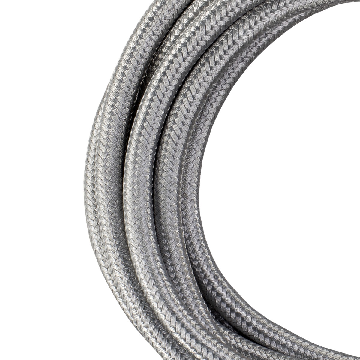 Miniatuur van Bailey textielsnoer 3 meter 2x0.75 mm2 - metallic zilver (140312)