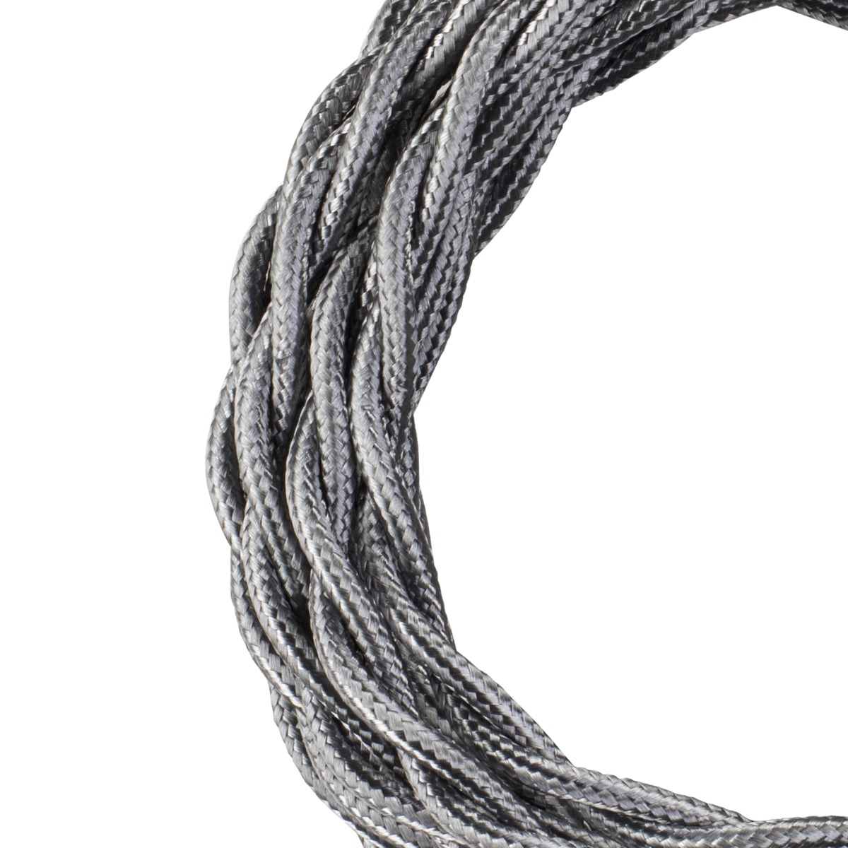 Miniatuur van Bailey textielsnoer 3 meter 2x0.75 mm2 - metallic zilver gedraaid (140315)