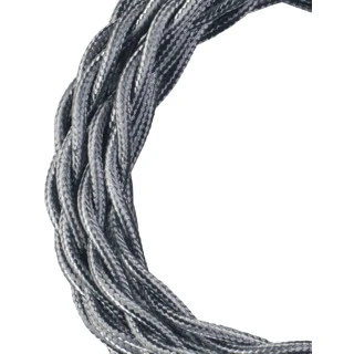 Miniatuur van Bailey textielsnoer 3 meter 2x0.75 mm2 - metallic zilver gedraaid (140315)