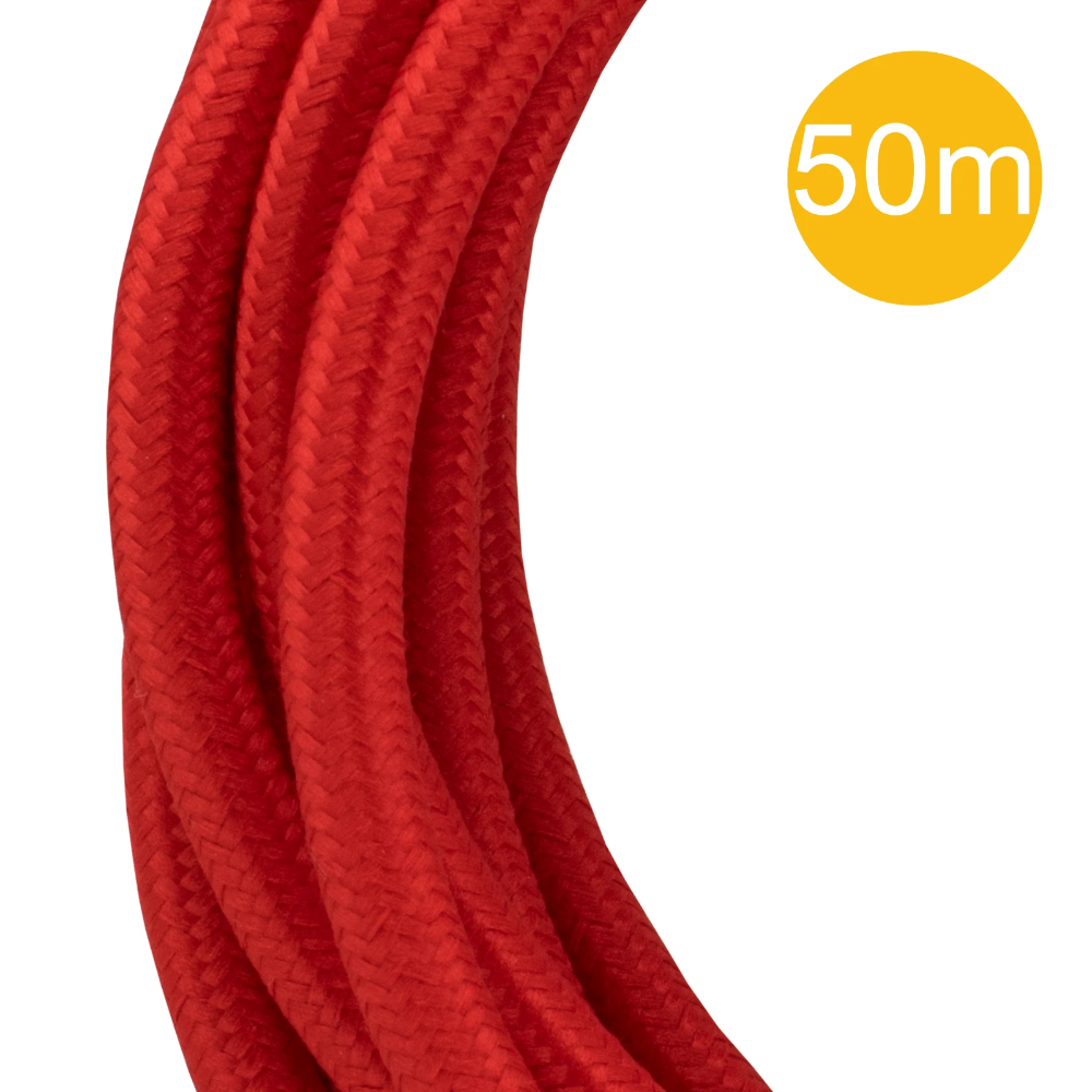 Miniatuur van Bailey textielsnoer op rol 50 meter 2x0.75 mm2 - rood (140681)