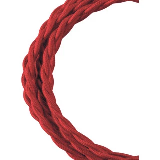 Miniatuur van Bailey textielsnoer 3 meter 2x0.75 mm2 - rood gedraaid (140707)