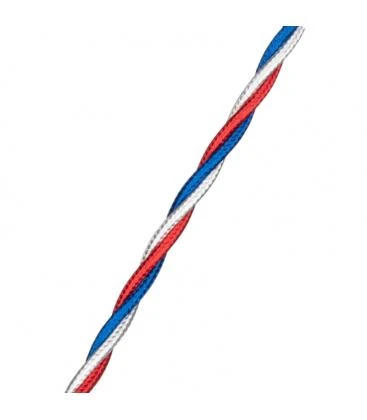 Miniatuur van Bailey textielsnoer 3 meter 3x0.75 mm2 - glimmend rood/wit/blauw (141099)