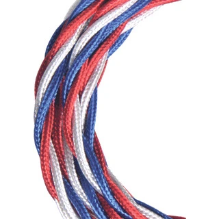 Miniatuur van Bailey textielsnoer 3 meter 3x0.75 mm2 - glimmend rood/wit/blauw (141099)
